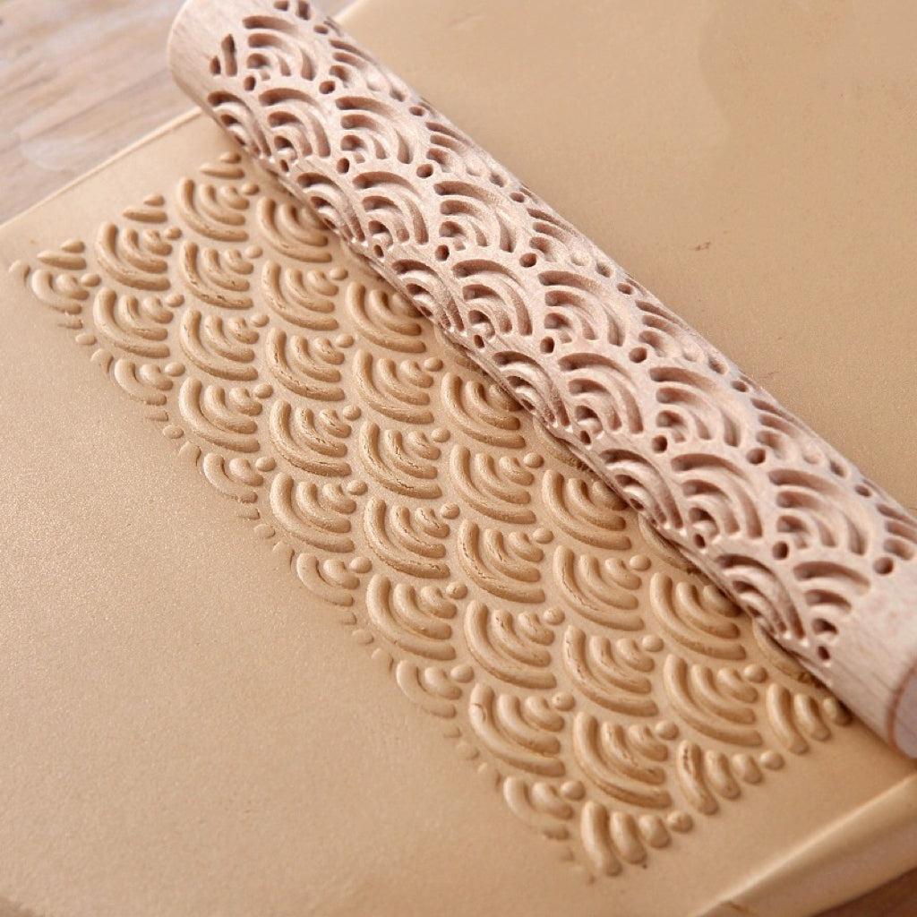 10PCS Wood Clay Pattern Rollers