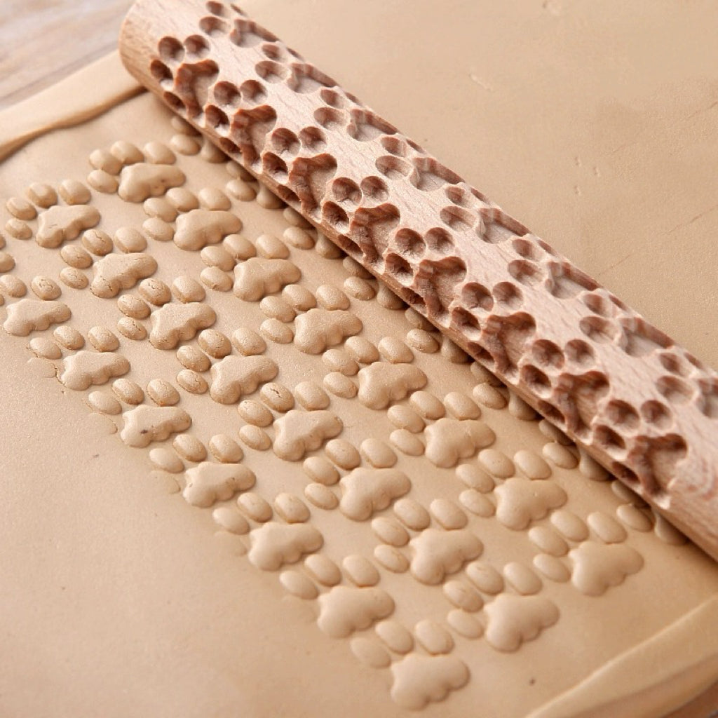 10PCS Wood Clay Pattern Rollers