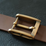 This buckle reveals a stunning array of colors and tones under different lighting conditions. We've tested it against various leather shades to help you make the best choice. This buckle is made from high-quality brass using CNC cutting and meticulous hand-polishing techniques. 