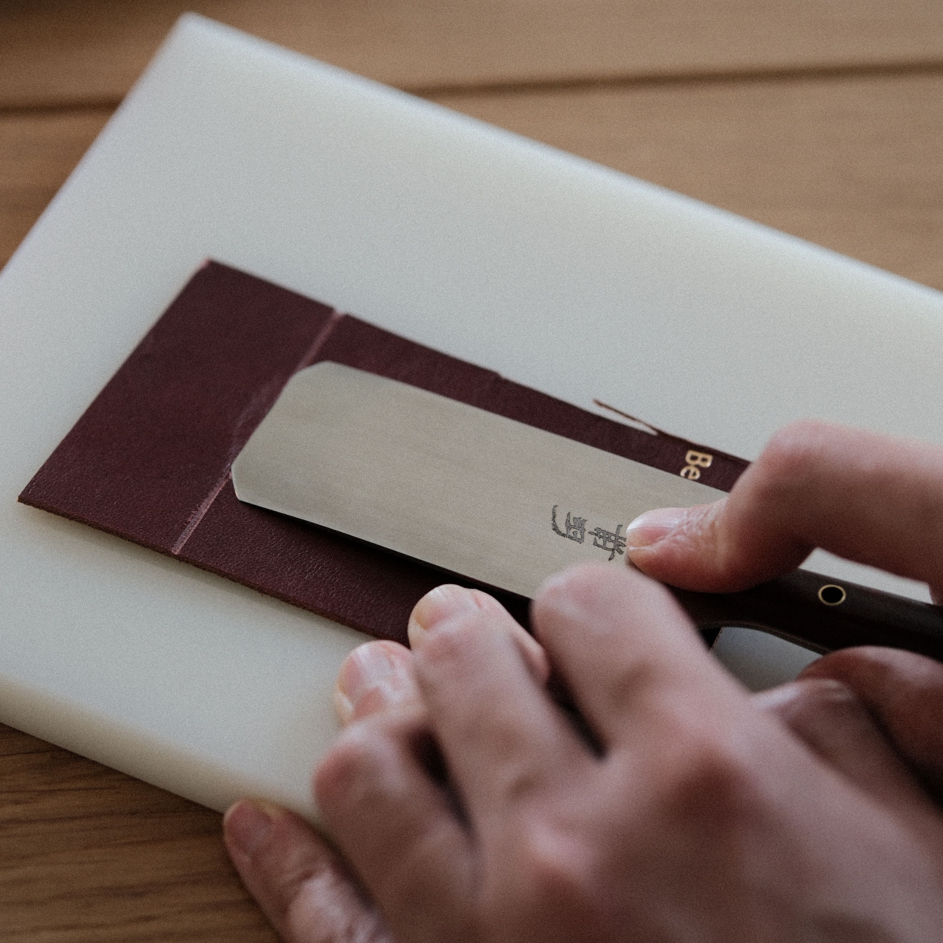 12C27 round head leather skiving knife for thinning, paring, raised work, and edge shaping. Easy to strop, rust-resistant, sharp, and stable in hand for cleaner leather skiving on vegetable-tanned leather. Shop now.