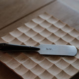 12C27 round head leather skiving knife for thinning, paring, raised work, and edge shaping. Easy to strop, rust-resistant, sharp, and stable in hand for cleaner leather skiving on vegetable-tanned leather. Shop now.