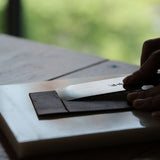 12C27 round head leather skiving knife for thinning, paring, raised work, and edge shaping. Easy to strop, rust-resistant, sharp, and stable in hand for cleaner leather skiving on vegetable-tanned leather. Shop now.