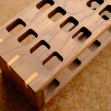 Premium Walnut 24-Hole Pricking Iron & Chisel Rack/Organizer