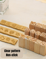 6-Piece Wooden Stamps Set for Clay Sculpture