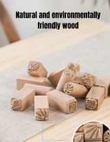 6-Piece Wooden Stamps Set for Clay Sculpture