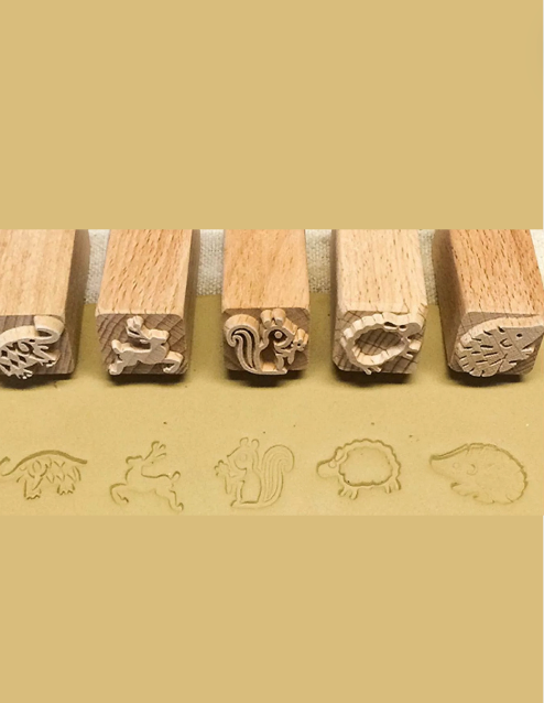 6-Piece Wooden Stamps Set for Clay Sculpture