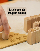 6-Piece Wooden Stamps Set for Clay Sculpture