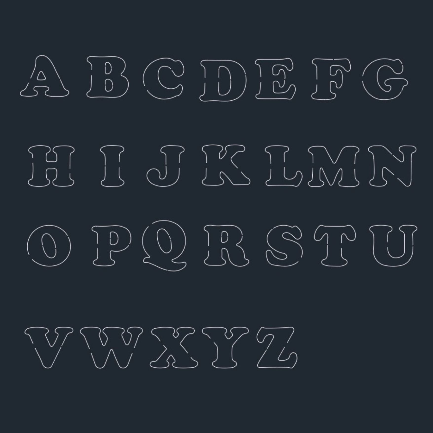 Alphabet Leather Cutting Die Set – 26 Letters for Keychains & Notebook Inlays