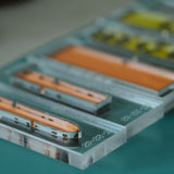 This cutting die is specially designed for crafting leather straps for Apple Watch, compatible with 38mm to 44mm watch sizes. It offers three different styles to choose from: a classic single loop, an elegant double wrap design, and a creative bracelet-style option. Unlike traditional wooden dies, this tool uses high-quality Japanese blades, ensuring precise, clean cuts and sharp edges that maintain their quality over time.