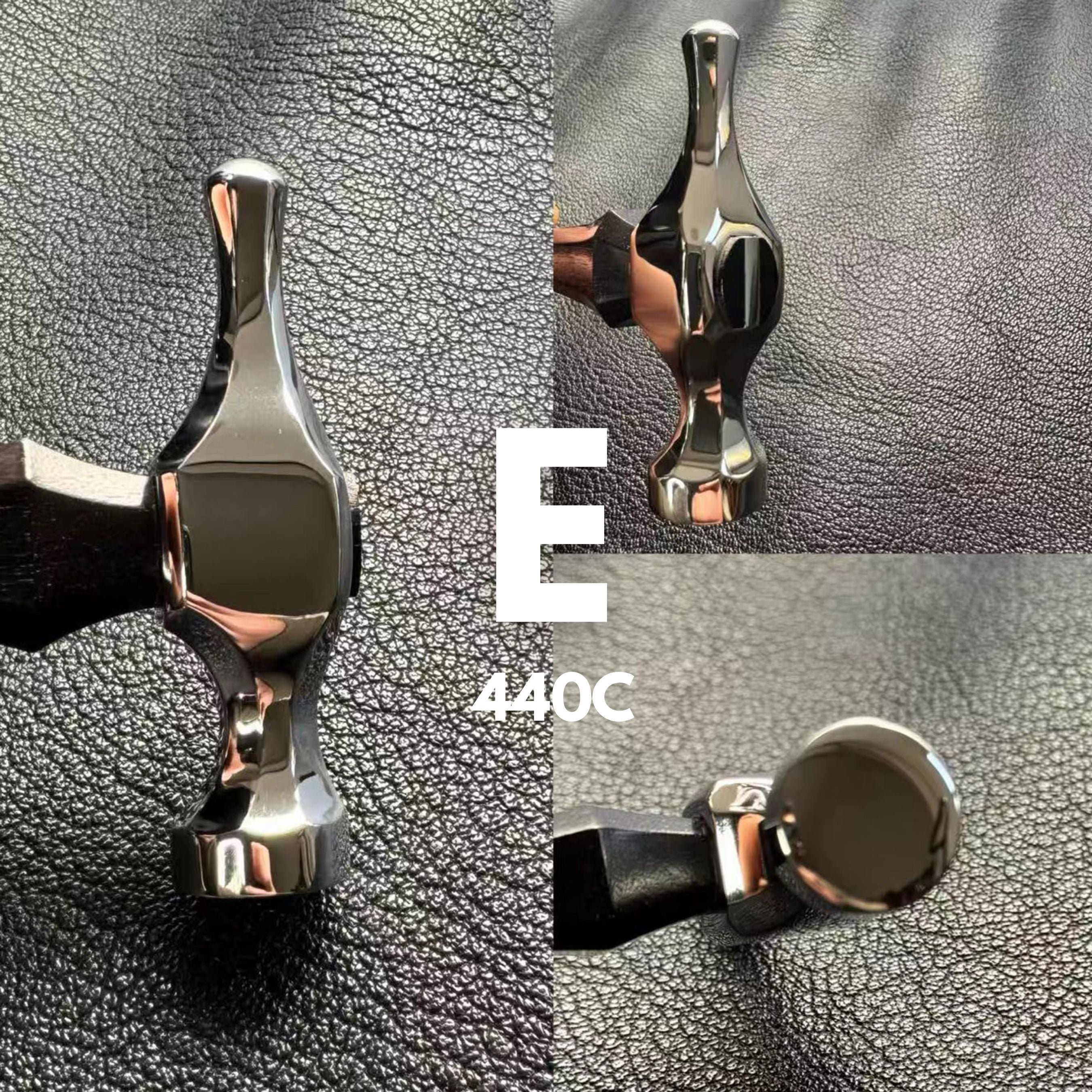 BOWEN 440C leather stitching hammer for flattening stitch lines and refining hand-sewn leatherwork. Heat-treated 440C stainless steel, hand-polished finish, balanced grip, and precise control for tight areas where pliers are harder to use. A practical upgrade for daily leathercraft work. Shop now.