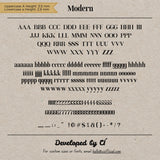 A CÍ-developed hot foil stamping type set for leathercraft, branding, and personalised studio work. Each set includes 307 individual type stamps with uppercase letters, lowercase letters, numbers, symbols, punctuation, and spaces, plus a black walnut storage box. Compatible with Maxita Holder No. 1, No. 2, and No. 3. Custom fonts and heights are available by email.