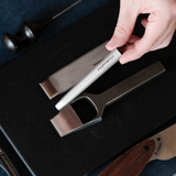 DC53 leather belt slot punch for clean buckle slots, strap holes and oblong cuts. Hand-sharpened, stone-washed and made to order for a steady strike, durable edge and long-term leatherwork use. Shop CÍ × Bangbang.