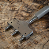 CÍ × Bangbang leather belt slot spacing punch made from DC53 tool steel with a stainless steel handle. Custom spacing available, small-batch made to order, ideal for clean and consistent leather belt, strap and bag strap punching.