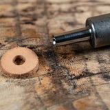 It is made from Taiwan-made high-alloy specialty steel, chosen for edge stability, toughness, and long-term use. Unlike many standard round punches with a tapered body, this punch uses a straight-wall, no-stretch design. The cutting shape goes straight down without expanding the hole, so the finished hole stays closer to the actual punch size.