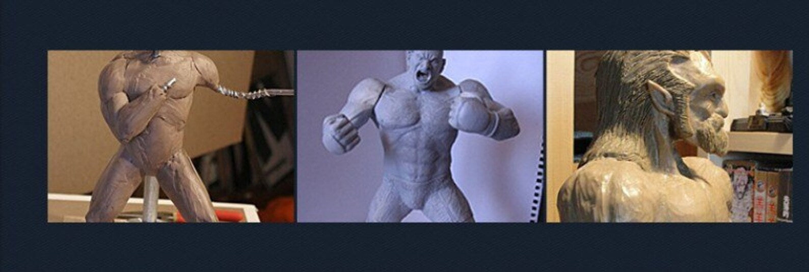 Clay Sculpture Stand, Wooden Base+Box Set