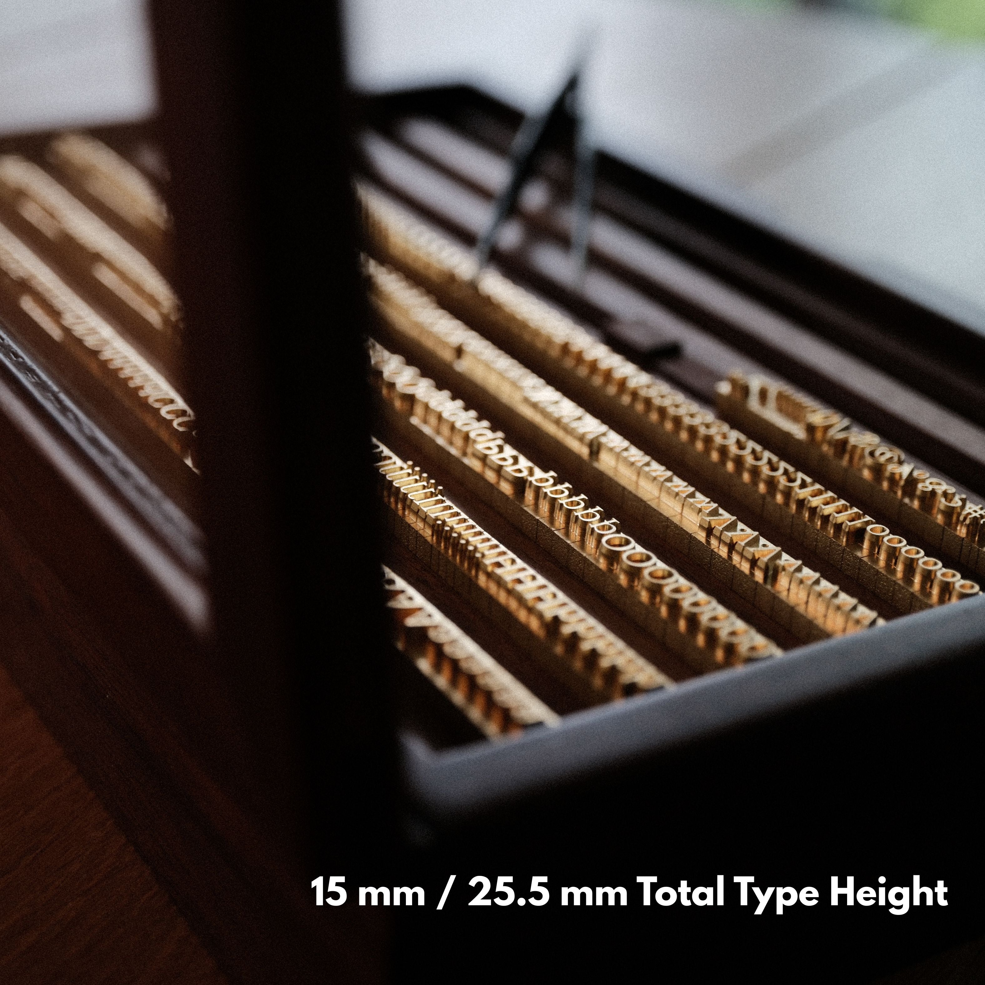 CÍ Hot Foil Stamping Movable Type Set with Black Walnut Box|For Maxita Holder 1/2/3|Customizable
