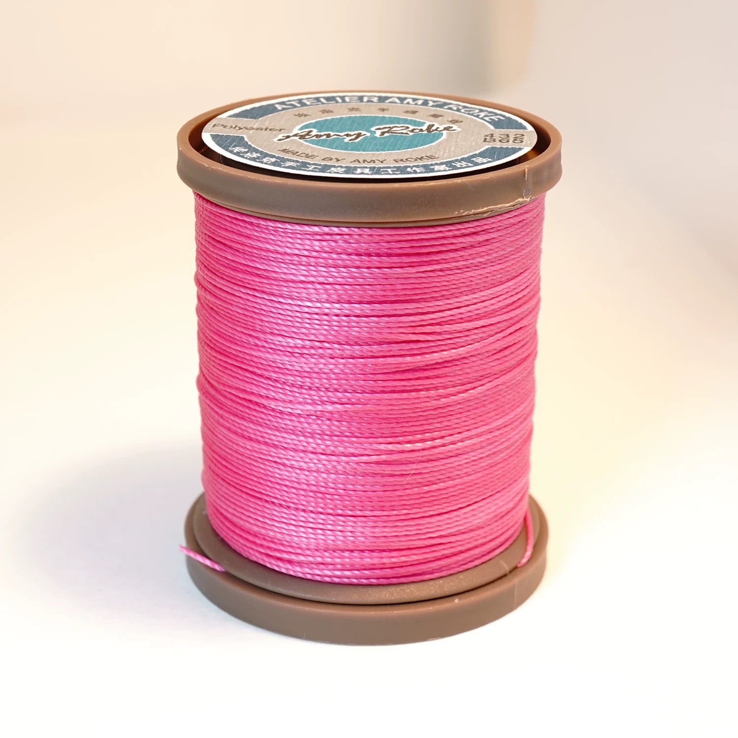 Amy Roke 0.45mm Polyester Waxed Thread – 210m Spool, Burnable, for Leathercraft