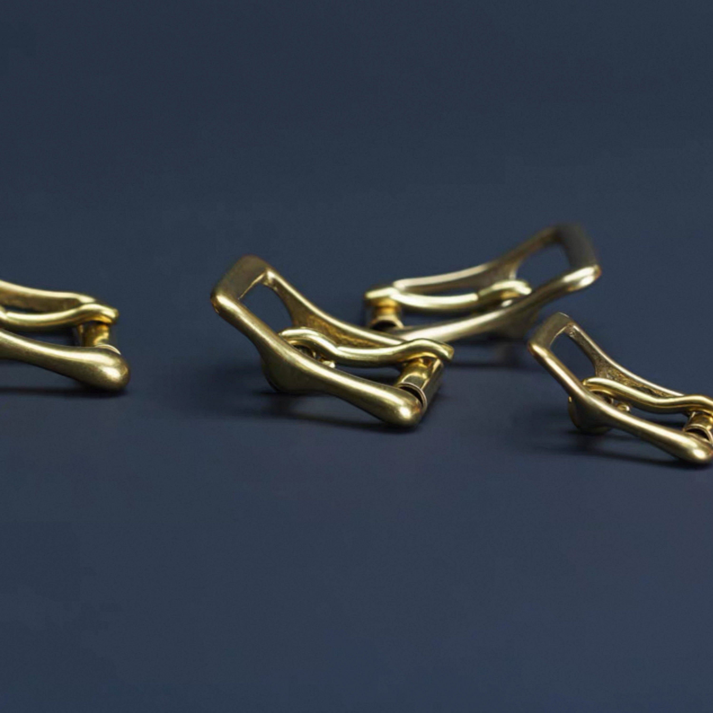 Japanese-Made Solid Brass Double-Wing Strap Buckle | Uncoated Leather Hardware