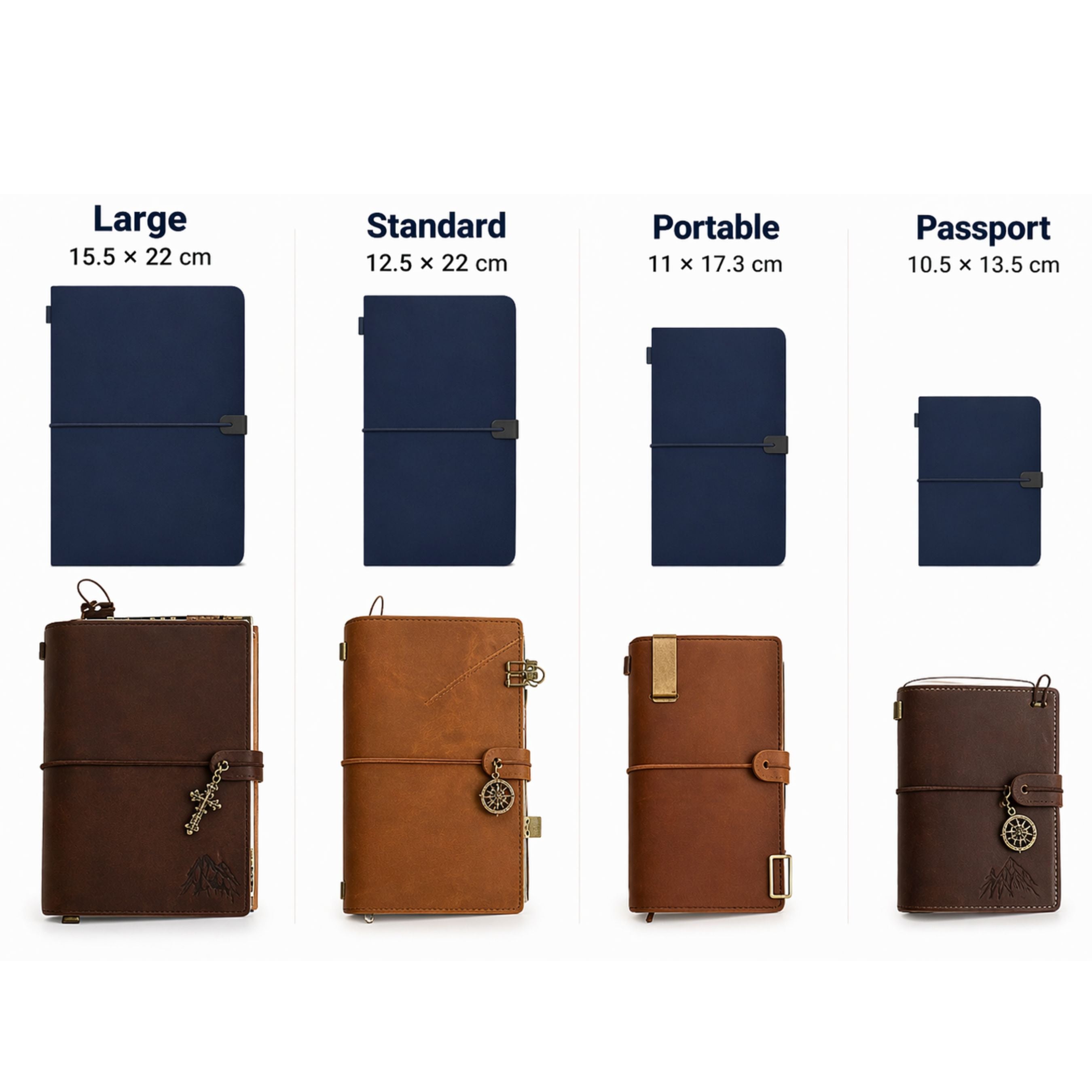 Japanese steel notebook cover die for cutting leather journal, travel notebook, and passport cover shapes cleanly and consistently. Available in standard or custom designs with wood or acrylic base options. Email us to customize yours.