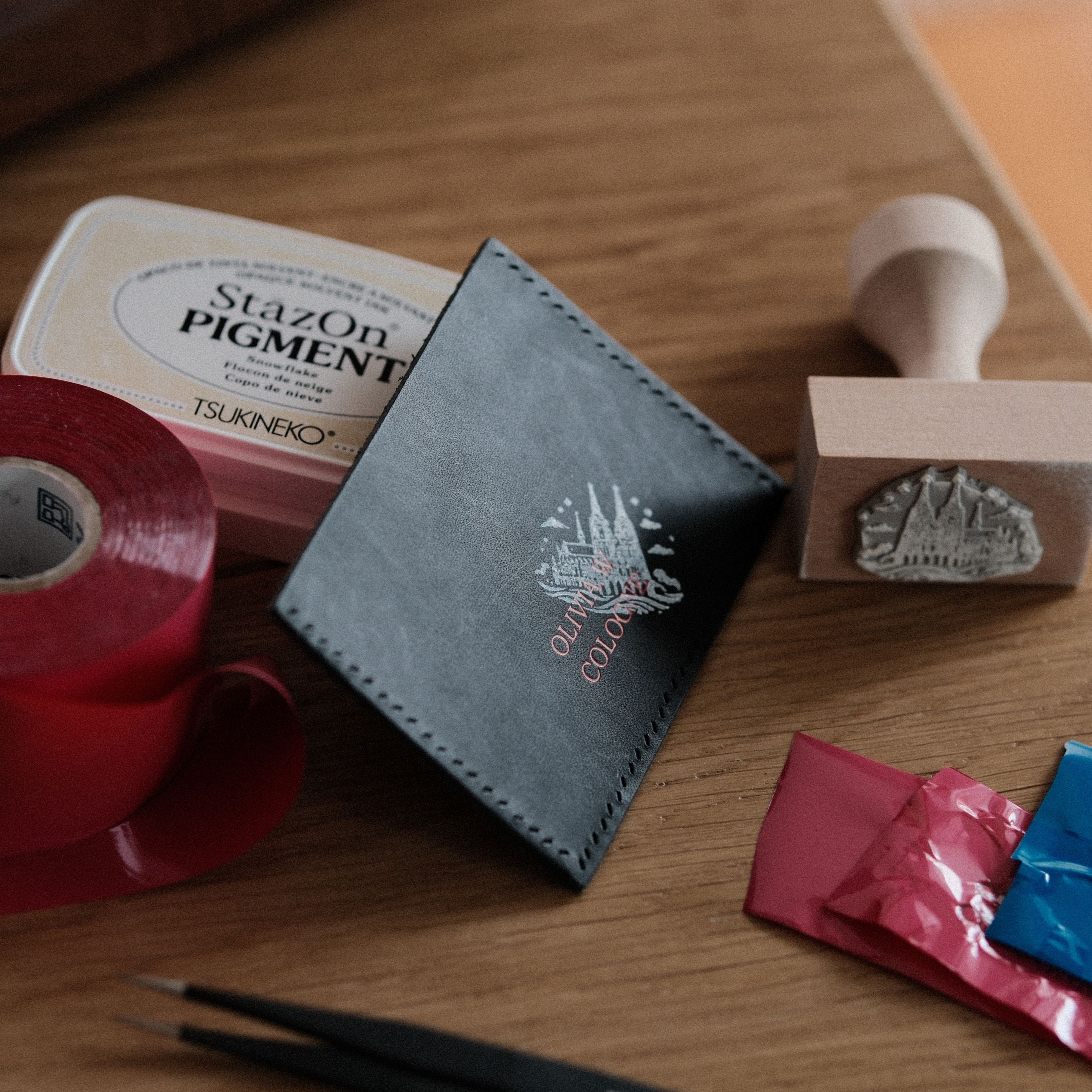 Custom Wooden Rubber Stamp with Free Japanese Ink Pad