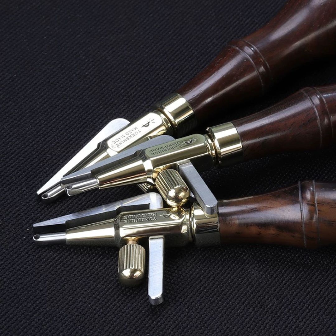 Yorkshine Leather Groover Tool – 1.0mm, 1.5mm, 2.0mm Stitching Groover & Liner for Leathercraft
