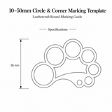 Leather Circle & Corner Marking Template|10–50mm Round Guide
