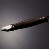 M390 curved leather trimming knife for small radius cuts, hollow work, and precise detail trimming. Made with factory heat-treated powder steel for strong edge retention, wear resistance, and clean control in fine leathercraft work. Explore more here.