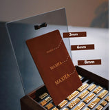 It comes in three sizes — Small, Medium, and Large (3mm / 6mm / 8mm) — giving you more flexibility when working with pencils or larger movable type stamps. At the moment, the set is available in one font style.