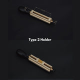 This multipurpose stamp holder accommodates both single and double line letter stamps, as well as logo stamps smaller than 2.5 x 7.5 cm (1" x 3"). A key advantage of the Type 1 holder is its versatility; it supports both single and double line stamps and can even fit some letter stamps from other brands. 