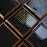 Modular walnut stamp box for Maxita brass letters. Freely arrange letters with movable modules that stay in place. Upgraded with a stable layout and glass lid for dust-free storage and display. A clean, flexible way to organize your type. Explore now.