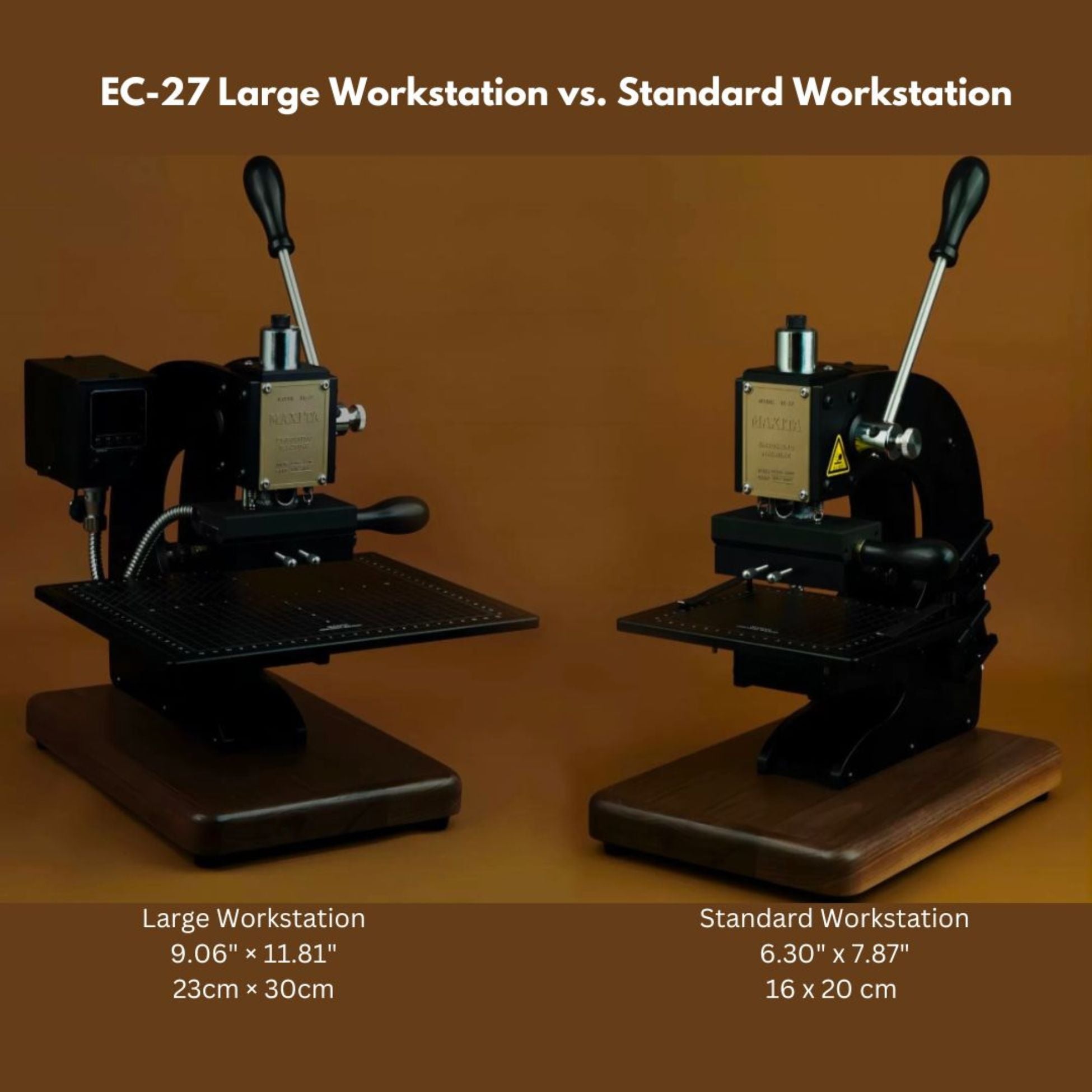 Upgrade your Maxita hot foil machine with a versatile work table for smoother positioning, better support, and easier stamping. Designed to enhance stability and workflow for EC-17 and EC-27 users. Choose the size that fits your setup and upgrade your workspace today.