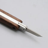 Nattools leather cutting knife features a DC53 steel blade with a vintage washed finish, ensuring sharp, precise cuts.