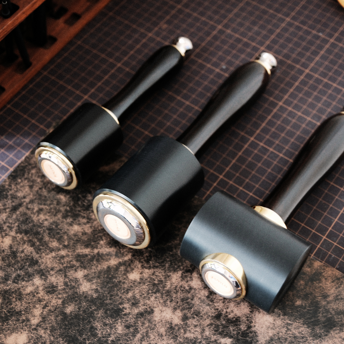 PP and PA66 Leathercraft Mallet Hammer – Small PP Mallet, Large PA66 Mallet, and T-Shape PA66 Mallet