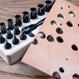 YORKSHINE Precision Hole Punch Set with Wooden Base