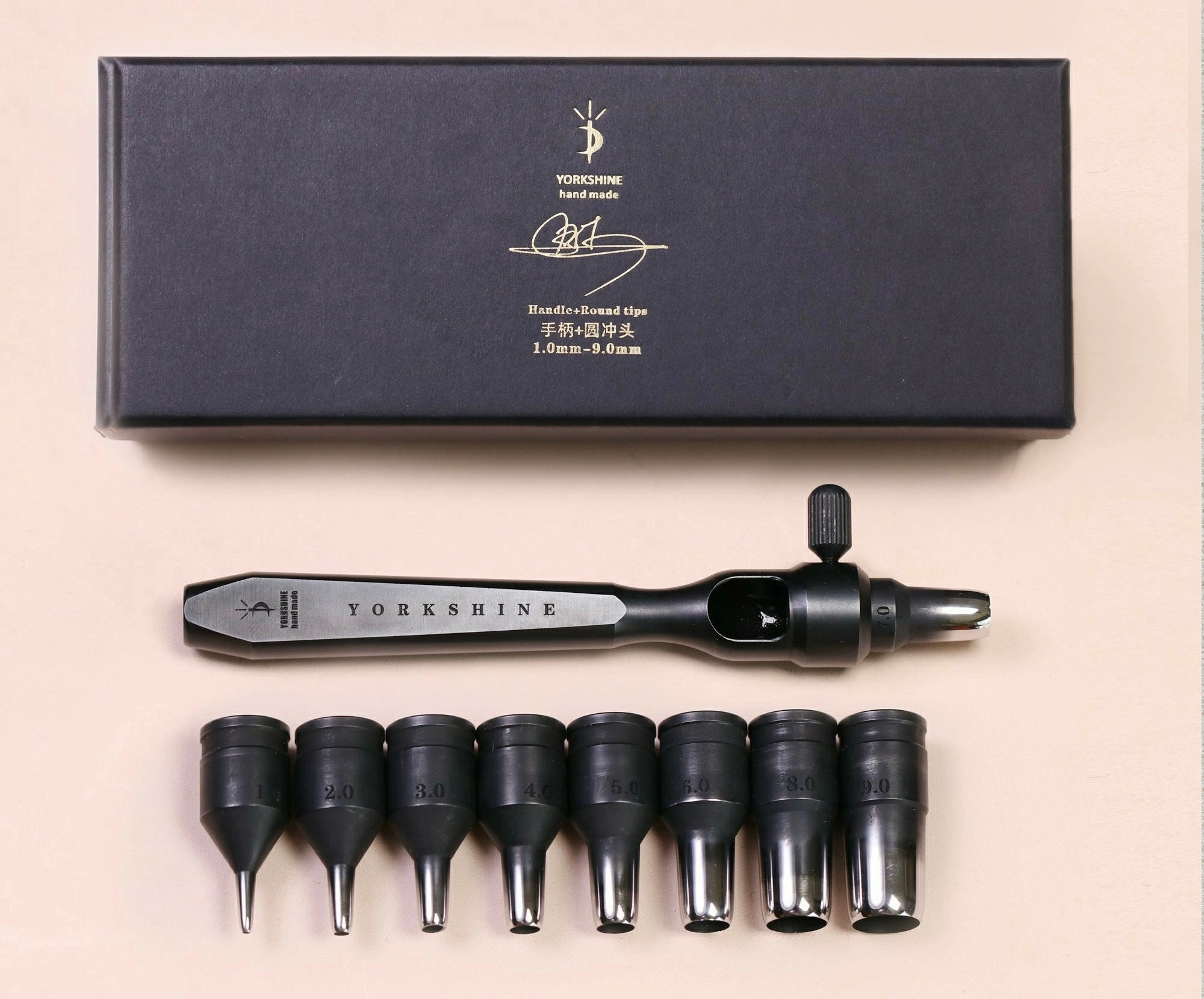 YORKSHINE Precision Hole Punch Set with Wooden Base