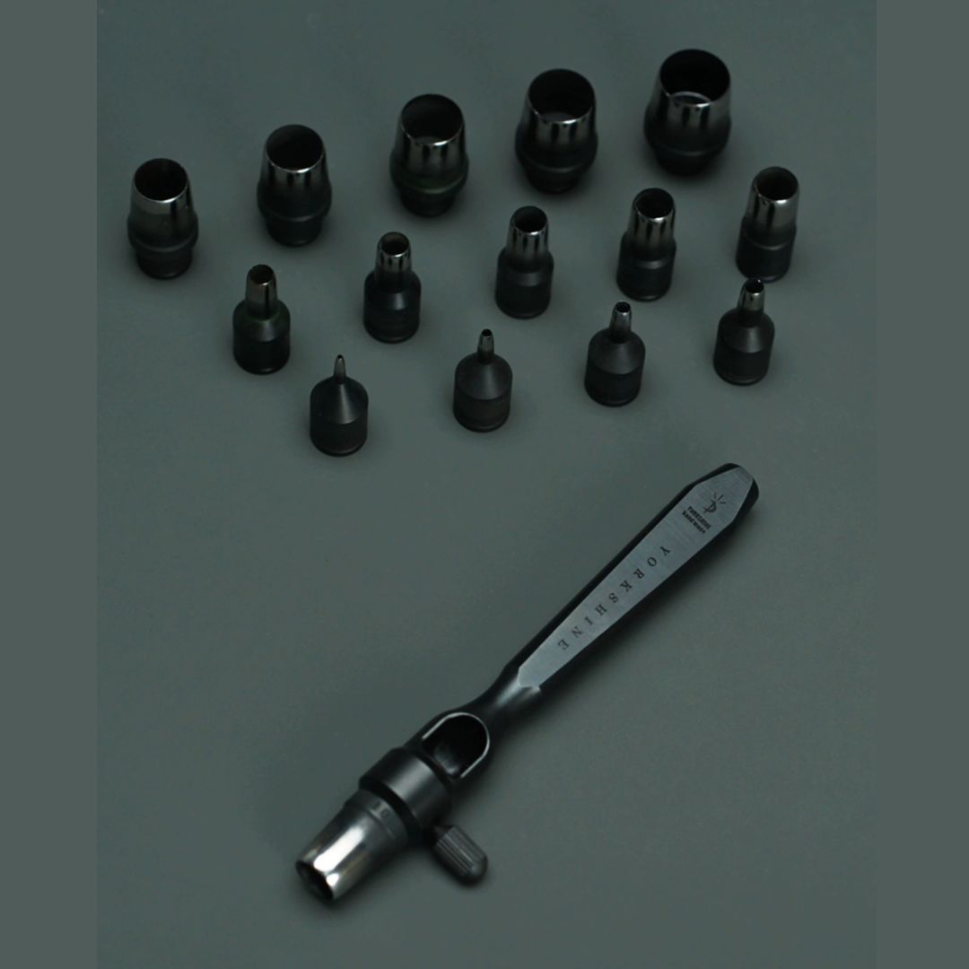 YORKSHINE Precision Hole Punch Set with Wooden Base