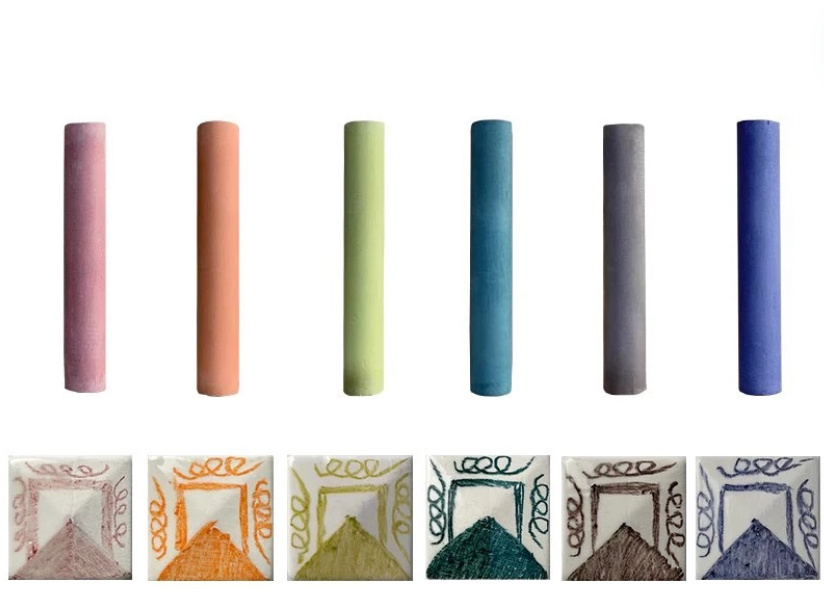 Chrysanthos Underglaze Chalk Crayons Set-6 Pieces, Kid-Friendly