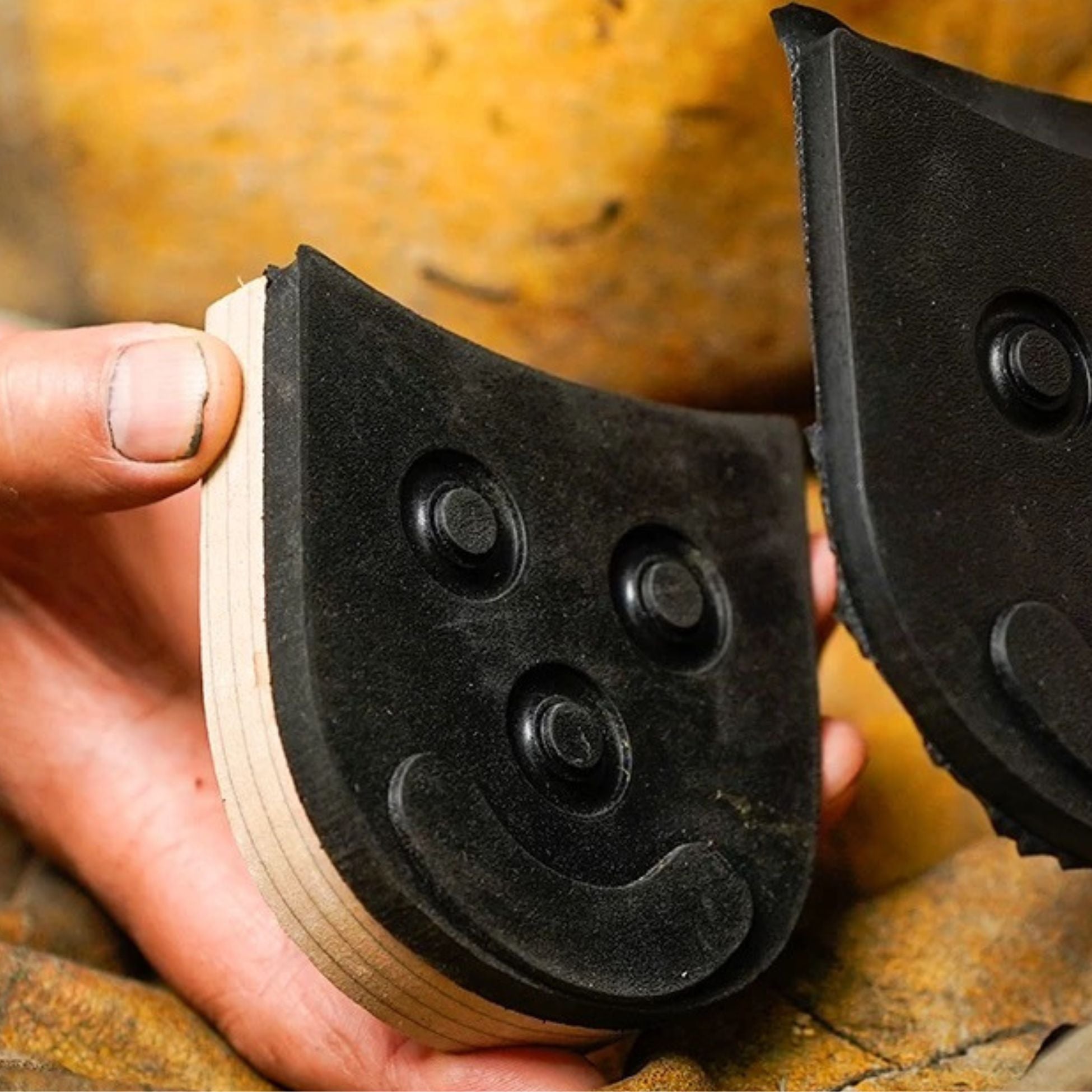 Durable rubber heel and half sole pads for shoe repair. Anti-slip, wear-resistant, heat and oil resistant with 3D textured design for better grip and stability. Ideal for replacing or reinforcing worn heels and soles. Restore traction and comfort—perfect for everyday shoe repair.
