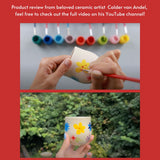 Underglaze Watercolor Paint Set, 12 Colors: Featuring transparent colors with strong adhesion and high lubricity for even blending.
