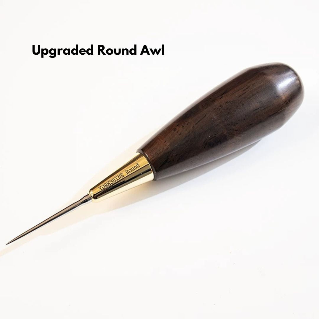 Discover the YORKSHINE Leather Awl Set, designed for leatherworkers who prefer direct control and comfort. Made with durable DC53 and 440C steel, it’s perfect for precise stitching, hole punching, and hardware installation. Upgrade your crafting experience—get yours today!