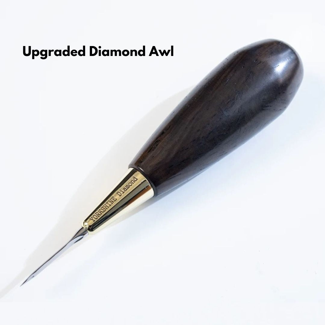 Discover the YORKSHINE Leather Awl Set, designed for leatherworkers who prefer direct control and comfort. Made with durable DC53 and 440C steel, it’s perfect for precise stitching, hole punching, and hardware installation. Upgrade your crafting experience—get yours today!