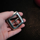 Vintage square nickel belt buckle made in Japan with a cast brass base and rugged antique-style finish. A great fit for leather belts, bag straps, and handmade leather goods with a more natural vintage look. Explore the details and find the right hardware for your project.