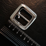 Vintage square nickel belt buckle made in Japan with a cast brass base and rugged antique-style finish. A great fit for leather belts, bag straps, and handmade leather goods with a more natural vintage look. Explore the details and find the right hardware for your project.