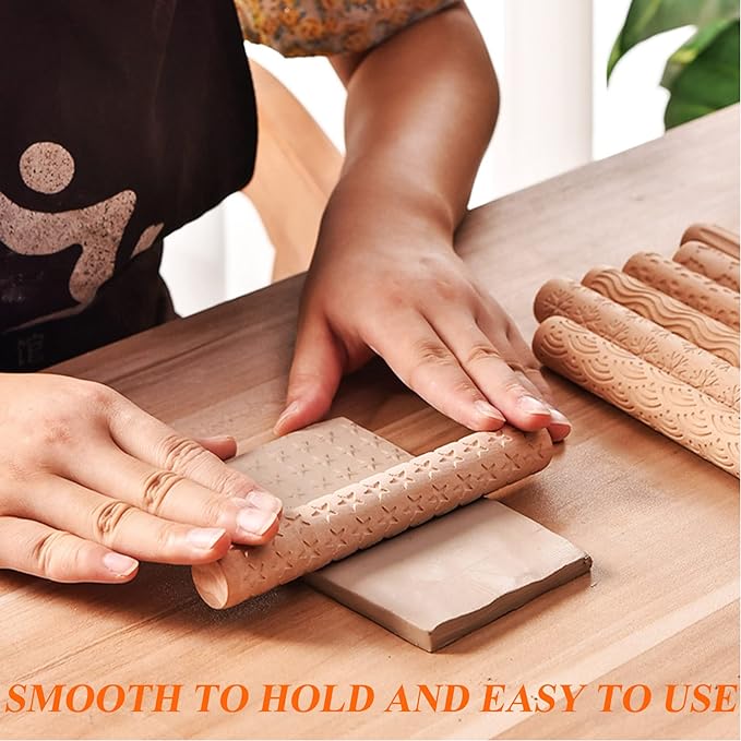 pottery clay textured rolling tool