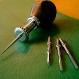 Upgrade your leathercraft with the YORKSHINE Detachable T-Awl set. Featuring durable 304 stainless steel and DC53 tool steel blades, its innovative slot design offers unmatched stability and easy blade swaps. Achieve precise, smooth stitching with ease. Get yours today for superior craftsmanship!