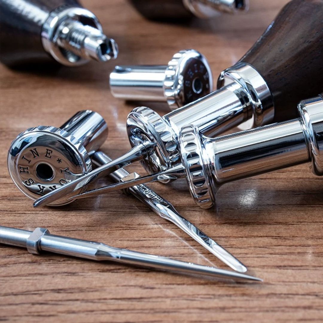 YORKSHINE 4-in-1 Detachable Leather Awl Set – French, Diamond, Round, and Stitching Awls