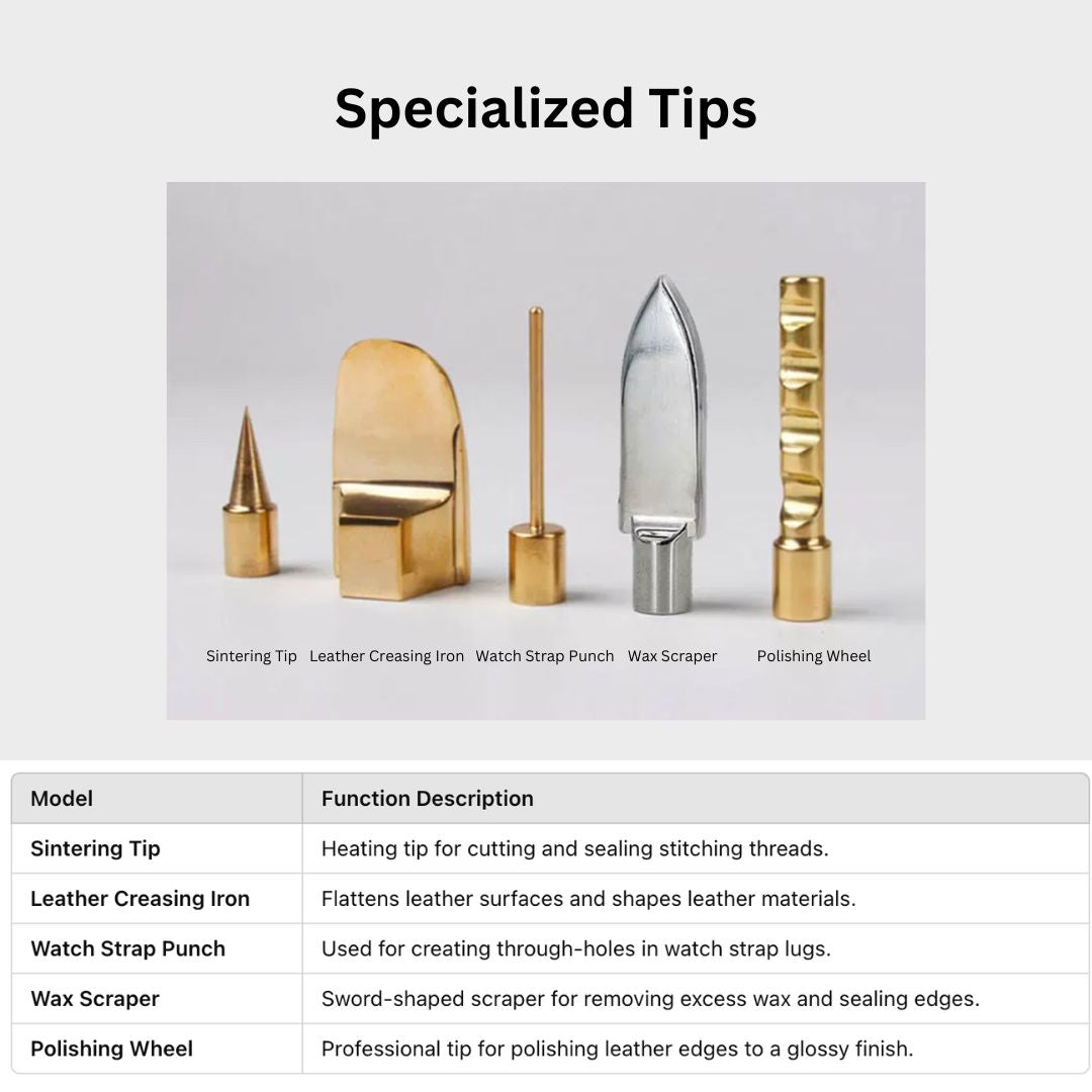 Explore professional leathercraft tips for precise stitching, edge shaping, and polishing. Perfect for cutting threads, smoothing surfaces, creating holes, and sealing edges with ease. Durable, versatile, and designed for high-quality leatherworking results.