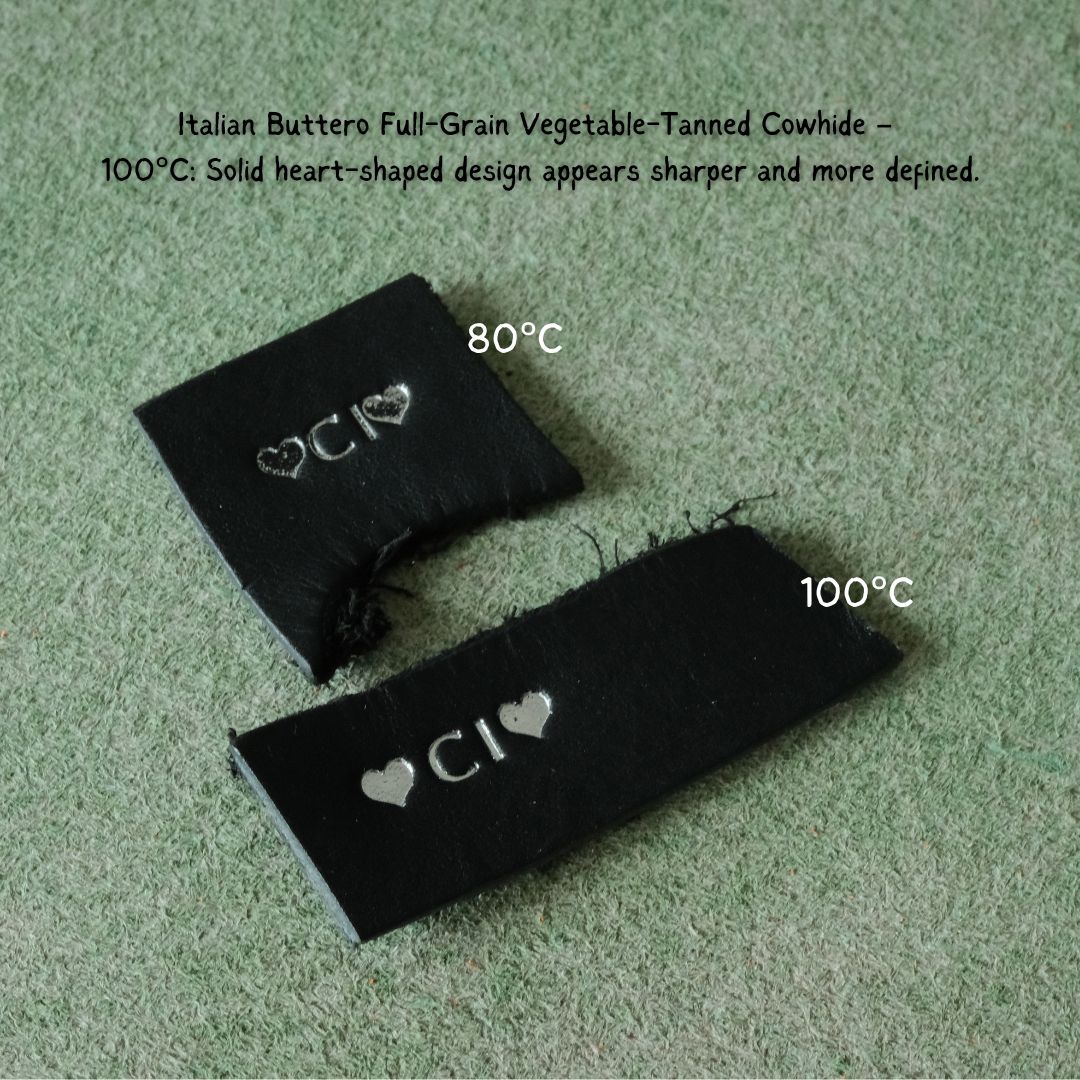 Learn how leather type, temperature, and testing impact the sharpness and clarity of hot foil stamping results.