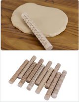 10PCS Wood Clay Pattern Rollers