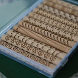 10PCS Wood Clay Pattern Rollers